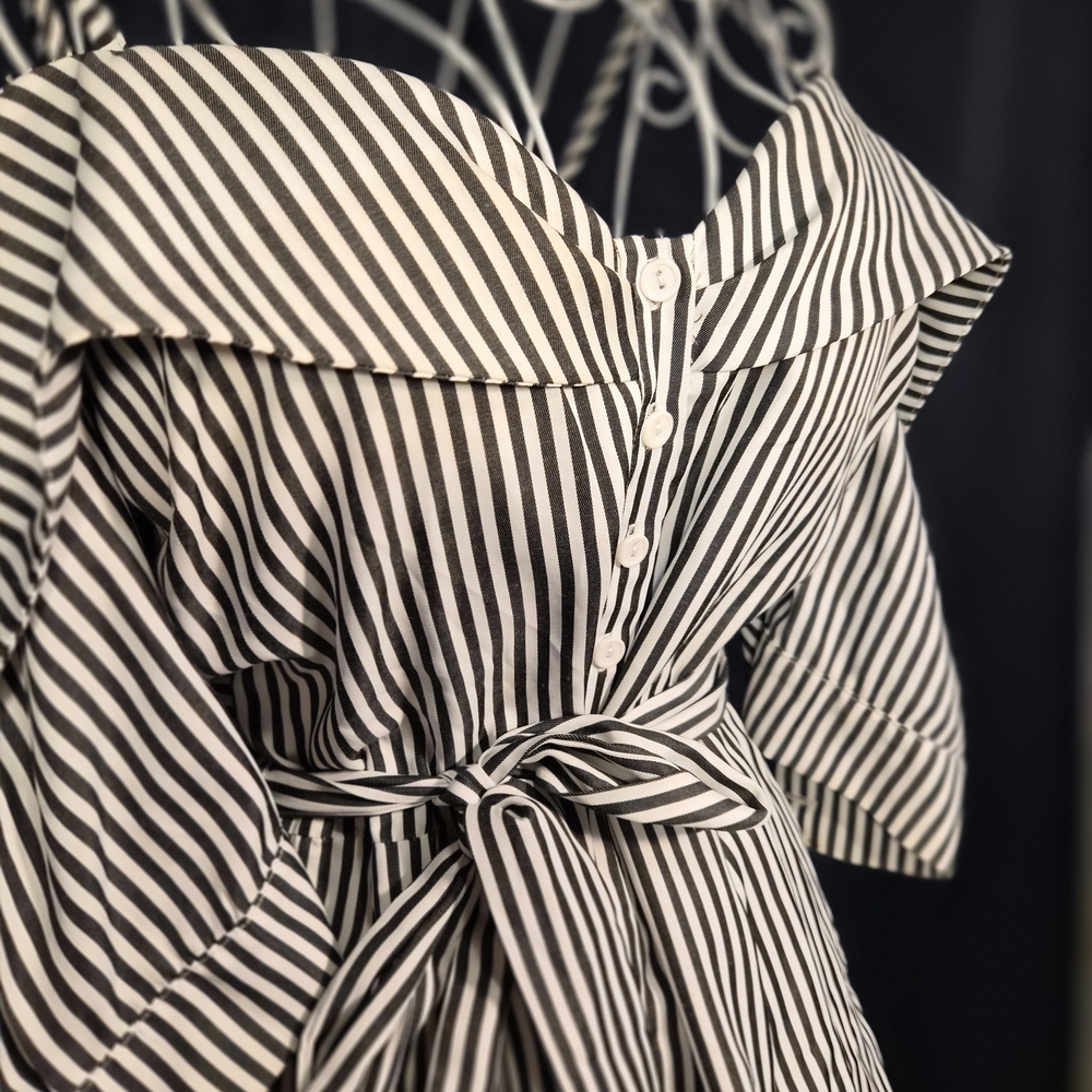 Windsor Black and White Striped Romper